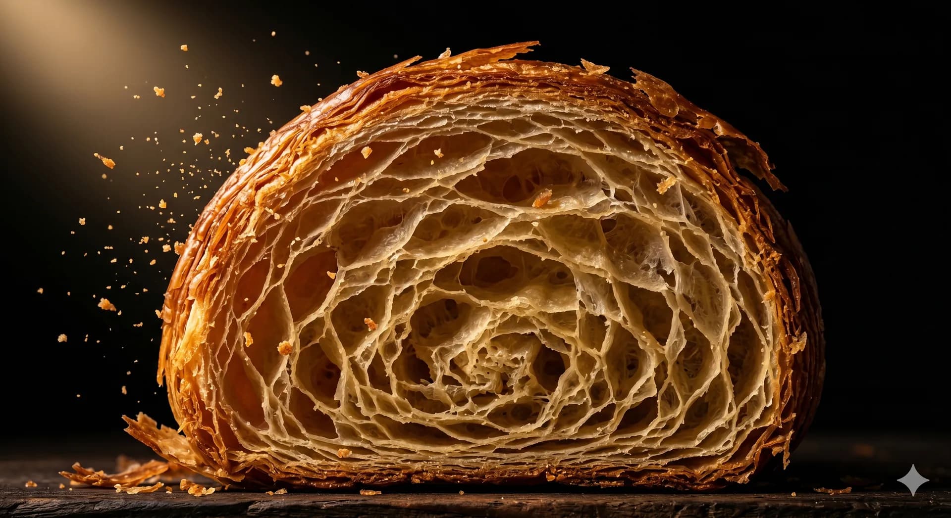 Hand-rolled croissants on the counter